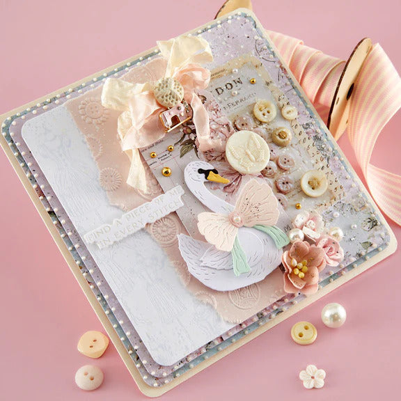 Spellbinders - 3D Embossing Folder - Haberdashery Buttons. Size: 5.50 x 8.50 in./13.97 x 21.60 cm. Available at Embellish Away in Bowmanville Ontario Canada. Example by brand ambassador.