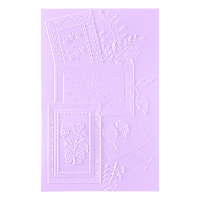 Spellbinders - 3D Embossing Folder - Ode to a Poet. Approx. Size: 5.50 x 8.50 in./13.97 x 21.60 cm. Available at Embellish Away in Bowmanville Ontario Canada.