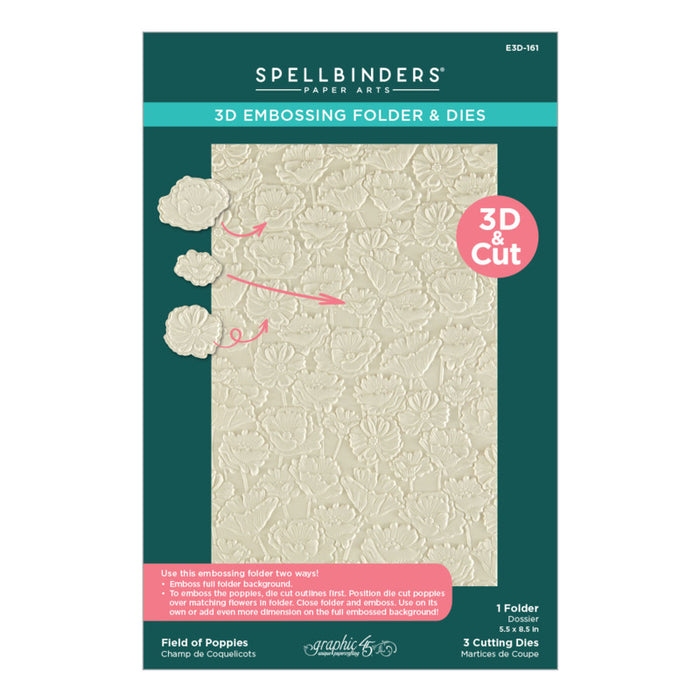 Spellbinders - 3D Embossing Folder - Wonder of Oz - Field of Poppies. Available at Embellish Away in Bowmanville Ontario Canada.