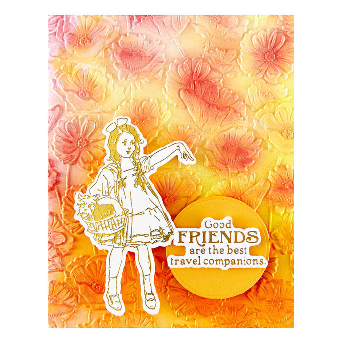Spellbinders - 3D Embossing Folder - Wonder of Oz - Field of Poppies. Available at Embellish Away in Bowmanville Ontario Canada. Example by brand ambassador.