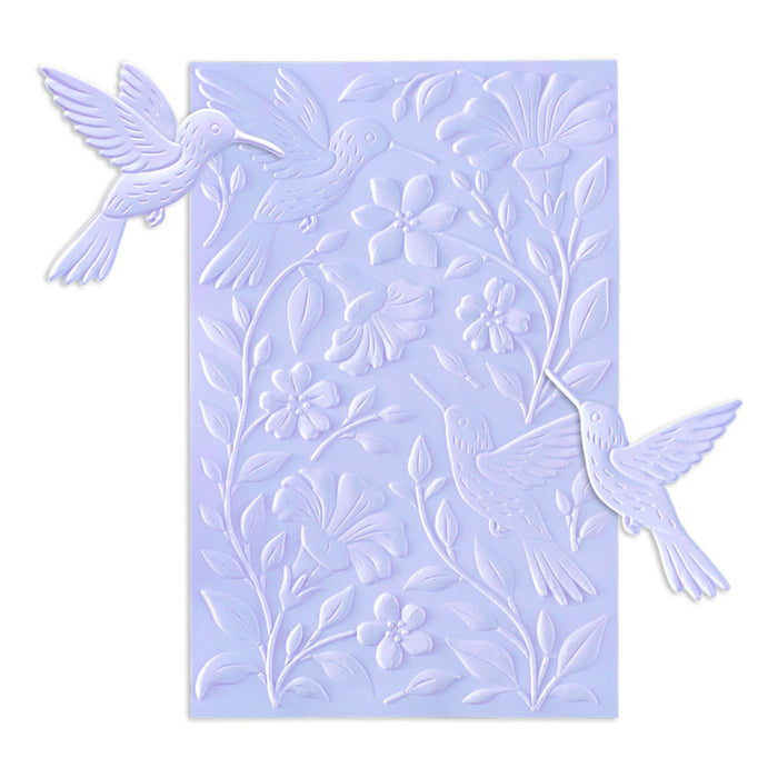 Spellbinders - 3D Embossing Folder & Die Set - Hummingbird Garden. By Simon Hurley. Available at Embellish Away in Bowmanville Ontario Canada