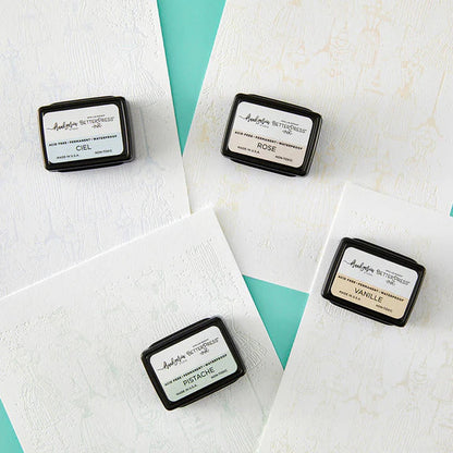 Spellbinders - BetterPress Mini Ink Pads + Reinkers Bundle -  Blushing Macarons. Available at Embellish Away located in Bowmanville Ontario Canada.