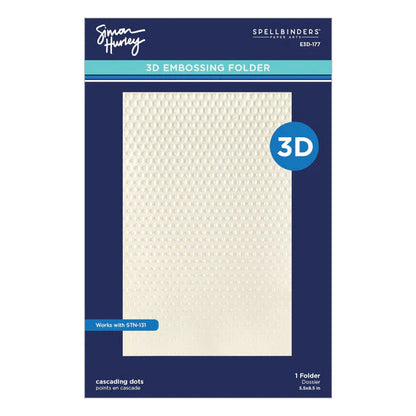 Spellbinders - BUNDLE 3D Embossing Folder & Stencil Bundle - Cascading Dots. Embossing Folder 5.5x8.5. Available at Embellish Away in Bowmanville Ontario Canada.