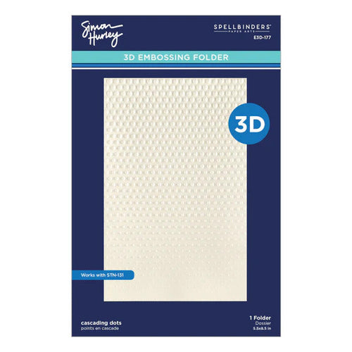 Spellbinders - BUNDLE 3D Embossing Folder & Stencil Bundle - Cascading Dots. Embossing Folder 5.5x8.5. Available at Embellish Away in Bowmanville Ontario Canada.