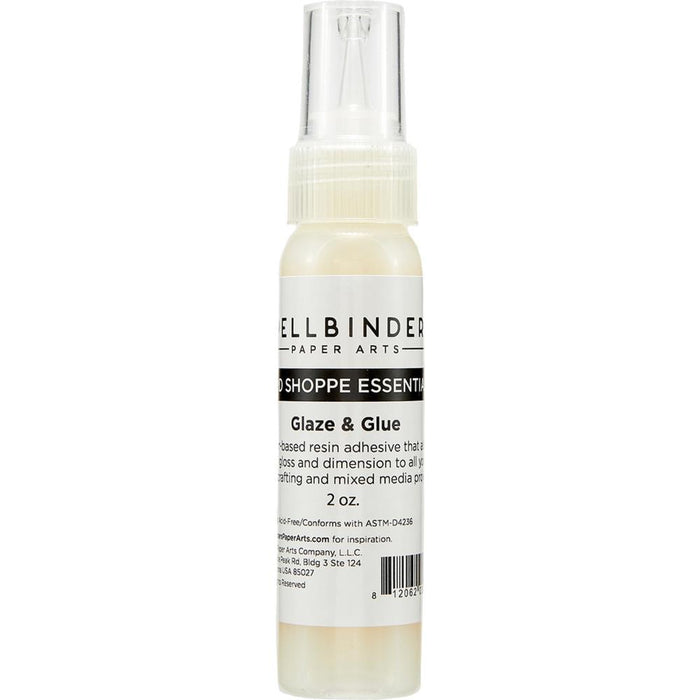 Spellbinders - Glaze'n Glue - 2oz. Glaze 'n Glue is not only a perfectly shiny glaze but also acts as a super strong adhesive. It is a combination of glaze and resin to add shine and dimension to your projects. Does not yellow and is self-leveling with no bubbles. Contains 2oz in an easy-squeeze bottle. Conforms to ASTM D4236. Imported. Available at Embellish Away located in Bowmanville Ontario Canada.