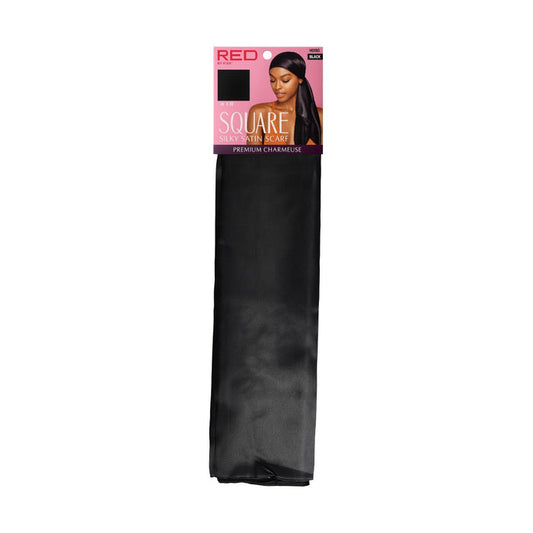 Square Silky Satin Scarf [Black] #Hq190