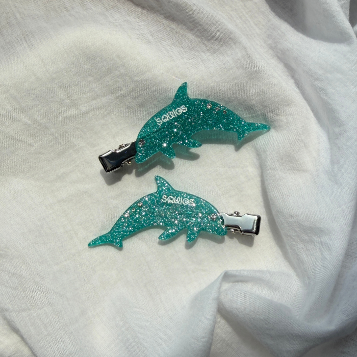 Squigs x Kylie Volkers Dolphin Creaseless Hair Clips