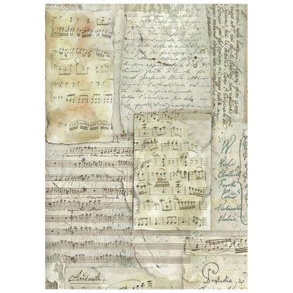 Stamperia - A6 Rice Paper Backgrounds Selection - 8/Sheets - Symphony. Available at Embellish Away located in Bowmanville Ontario Canada.