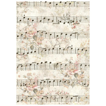 Stamperia - A6 Rice Paper Backgrounds Selection - 8/Sheets - Symphony. Available at Embellish Away located in Bowmanville Ontario Canada.