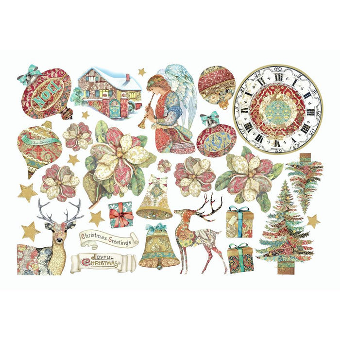 Stamperia - Cardstock Ephemera Adhesive Paper Cut Outs - Christmas Greetings. While you need the perfect paper to start your project, you also need the perfect embellishment to finish your project! Available at Embellish Away located in Bowmanville Ontario Canada.