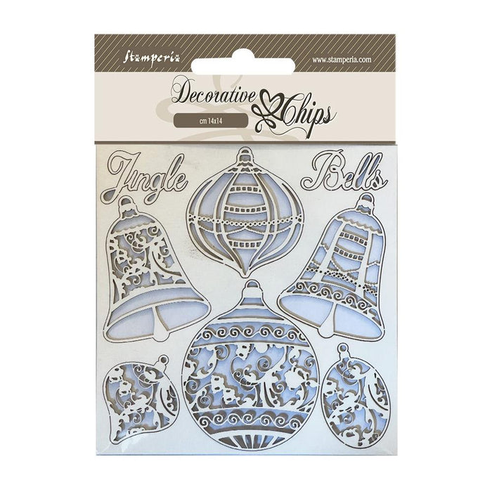 Stamperia - Decorative Chips 5.5"X5.5" - Christmas Balls. While you need the perfect paper to start your project, you also need the perfect embellishment to finish your project! Available at Embellish Away located in Bowmanville Ontario Canada.
