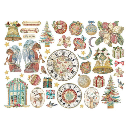 Stamperia - Die-Cuts - Christmas Greetings. Add dimension and color to your projects. Great for scrapbooks, cards, journals, planners, and so much more. Available at Embellish Away located in Bowmanville Ontario Canada.