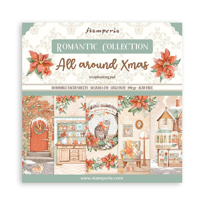 Stamperia - Double-Sided Paper Pad 12"X12" - 10/Pkg - All Around Christmas. Start your project off right with the perfect paper for scrapbook pages, greeting cards, bookmarks, gift cards, mixed media and much more! Available at Embellish Away located in Bowmanville Ontario Canada.