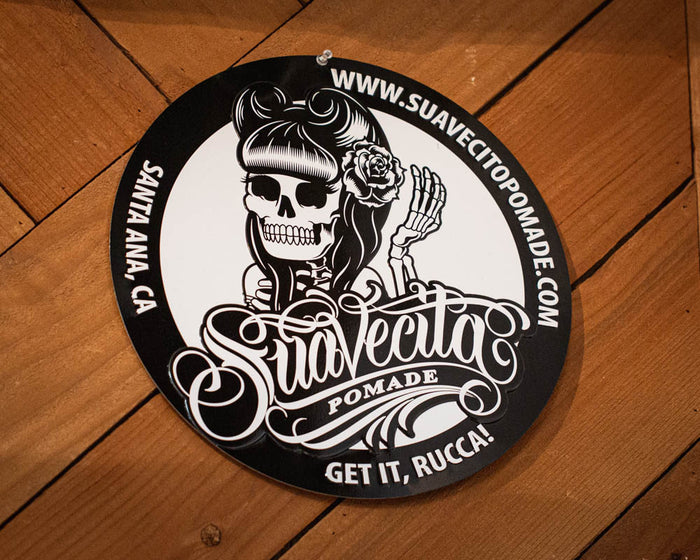 Suavecita Black and White Tin Sign