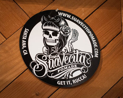 Suavecita Black and White Tin Sign