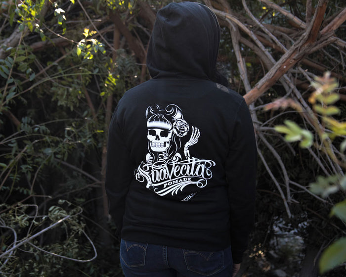 Suavecita OG Pullover Hoodie - Model is wearing a size medium hoodie.