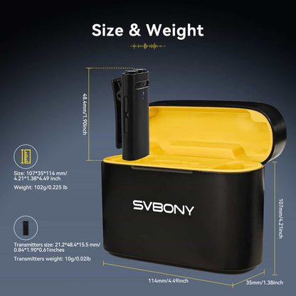 SVBONY SVMic D1 Wireless Lavalier Mini Microphone (W9321A) Svbony