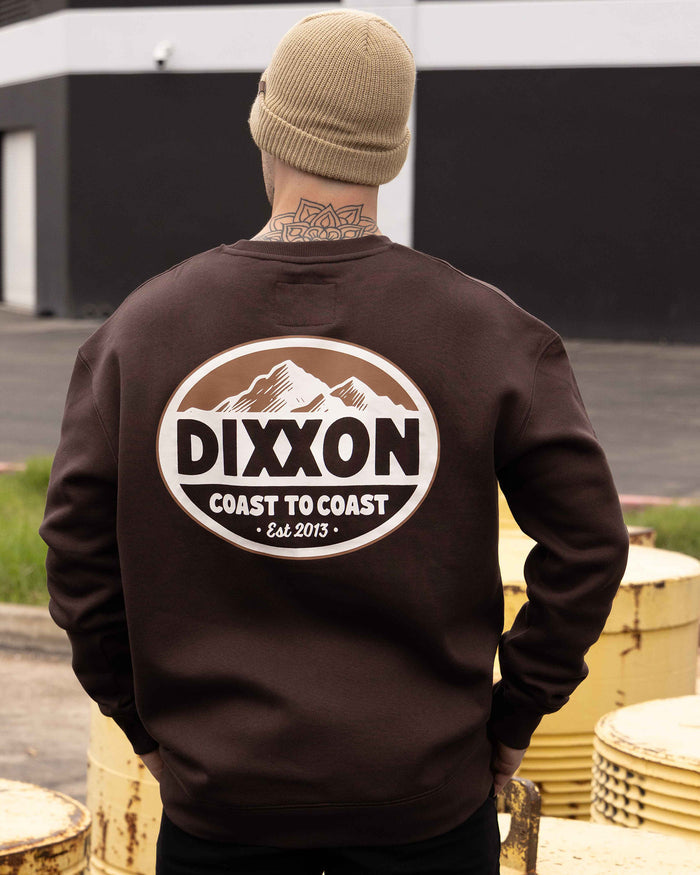 Tan & White Peaks Crewneck - Brown