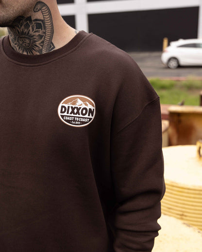 Tan & White Peaks Crewneck - Brown