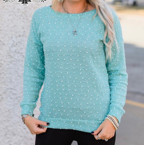 Teal Popppin' Sweater