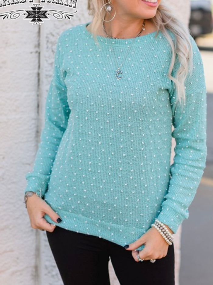 Teal Popppin' Sweater