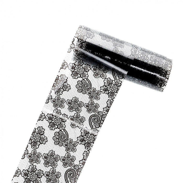 TFS-7 Black & White Netted Foil   Naio Nails
