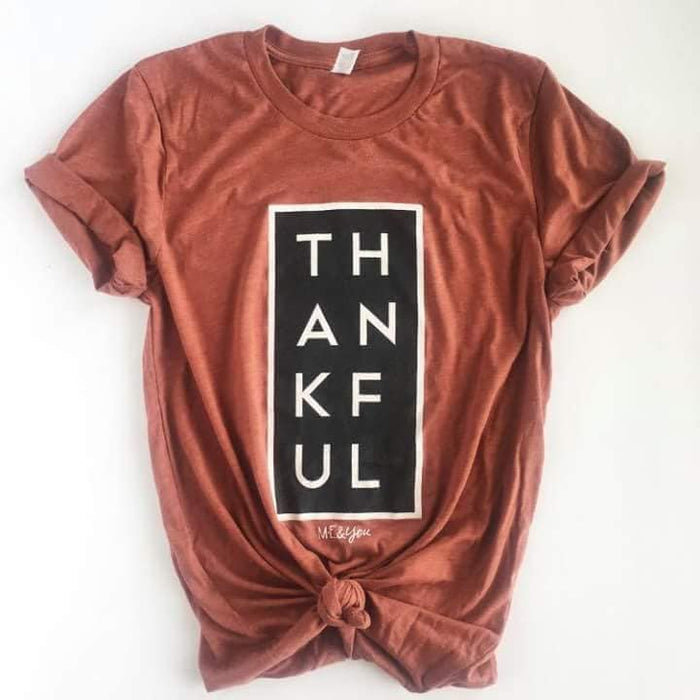 Thankful Rust colored tee
