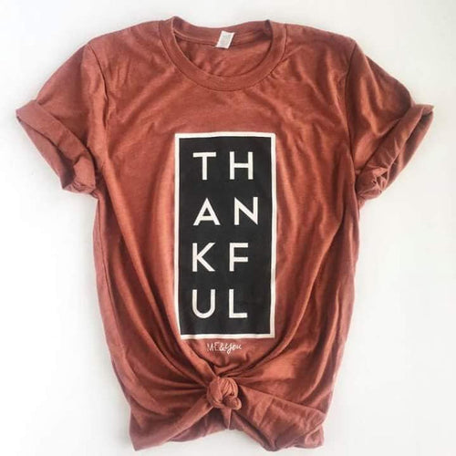 Thankful Rust colored tee
