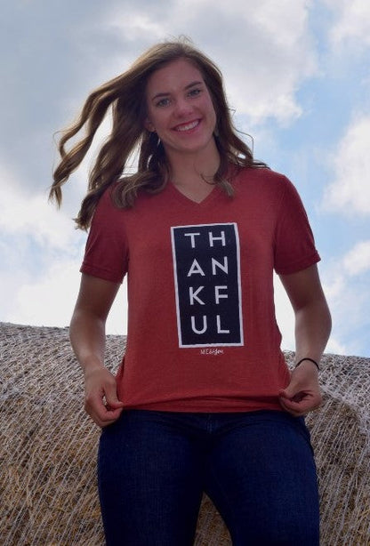 Thankful Rust colored tee