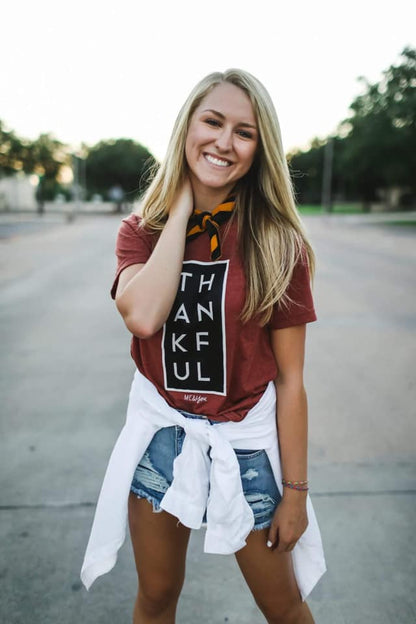 Thankful Rust colored tee