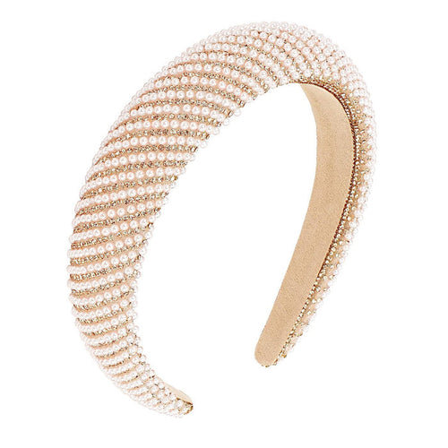 The Mani Pearl & Rhinestone Headband - ikatehouse