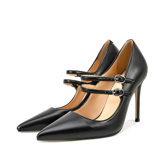 Thin Mary Jane Double Strap High Heels