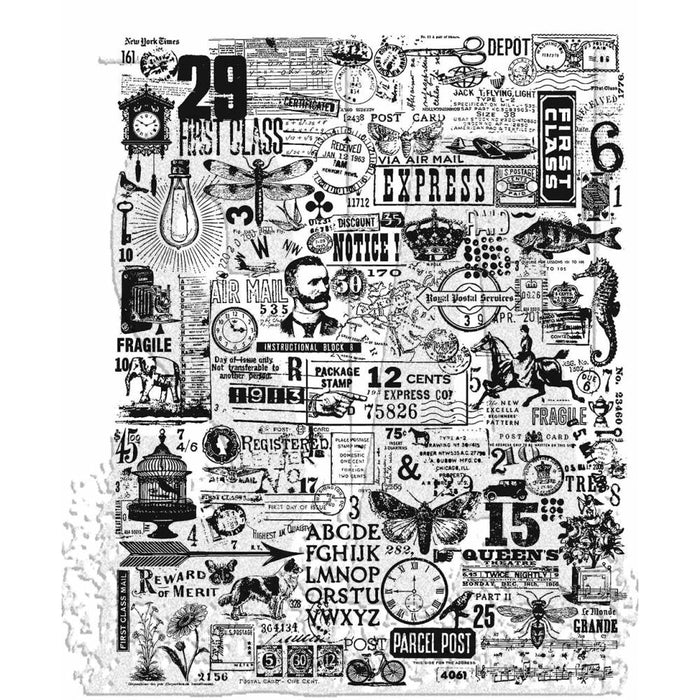 Tim Holtz - Cling Stamps 7X8.5 - Hodgepodge. Available at Embellish Away located in Bowmanville Ontario Canada.