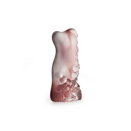 Malera Crystal Sweden pink and clear floral Swedish crystal art figurine with detailed design