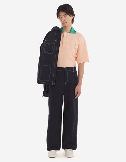 Tonal Fox Head Patch Polo Peach