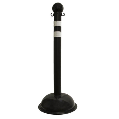 Traffic Control Plastic Stanchion with DOT Reflective Stripes - Crowd Control Warehouse