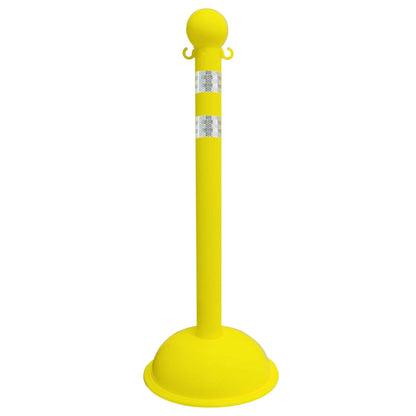 Traffic Control Plastic Stanchion with DOT Reflective Stripes - Crowd Control Warehouse