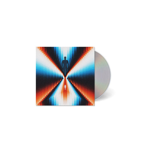 A CD by Trash Boat featuring a cover with a silhouette in a tunnel of vivid blue, red, and white geometric patterns—depth and symmetry that visually echo the energy of tracks like Dont You Feel Amazing.