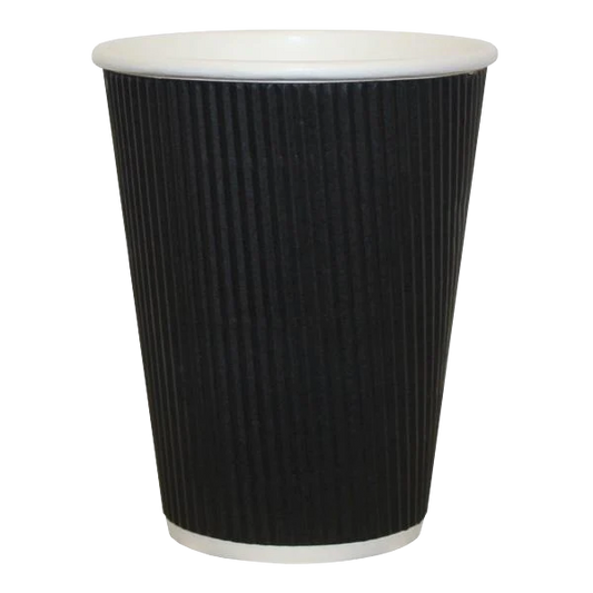 H Pack Go Pak Ripple Wall Paper Cups Triple Black Ripple Wall