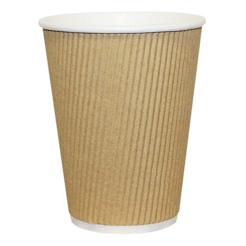 H Pack Ripple Wall Paper Cups Triple Kraft Ripple Wall