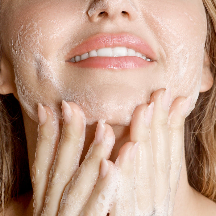 Kora Organics-Turmeric Glow Foaming Cleanser-Skincare-3_PDP_ModelCloseup-TGFC_V1-The Detox Market |