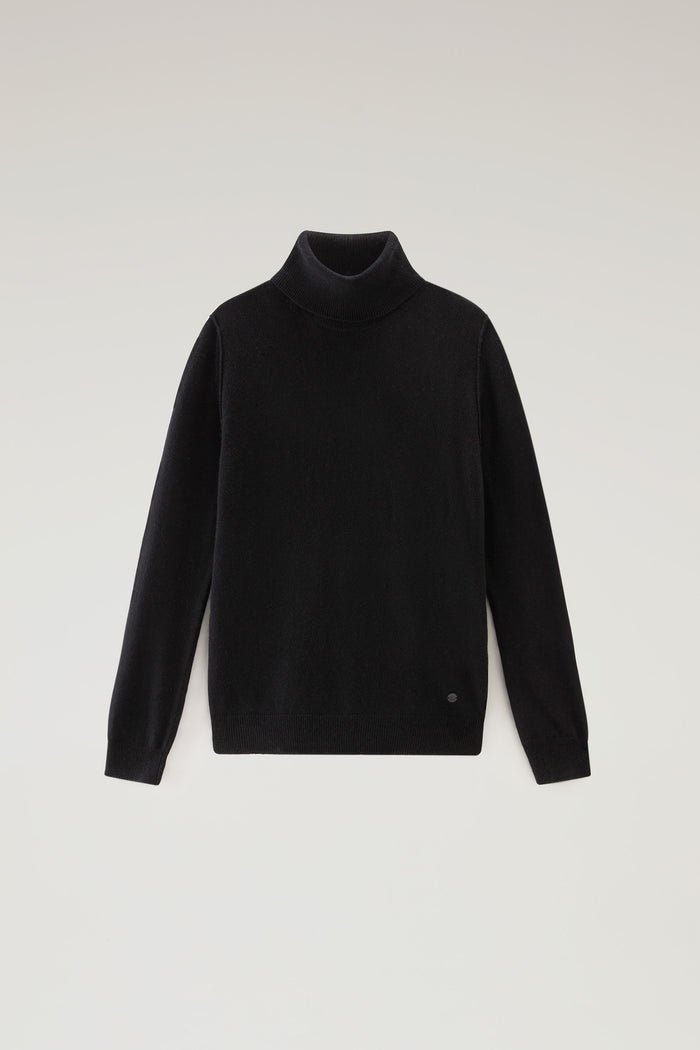 Turtleneck Sweater in Wool Blend Black