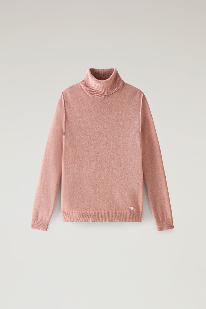Turtleneck Sweater in Wool Blend Dry Rose