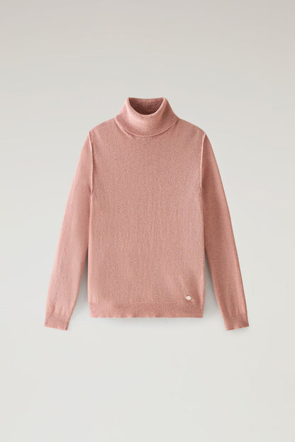 Turtleneck Sweater in Wool Blend Dry Rose