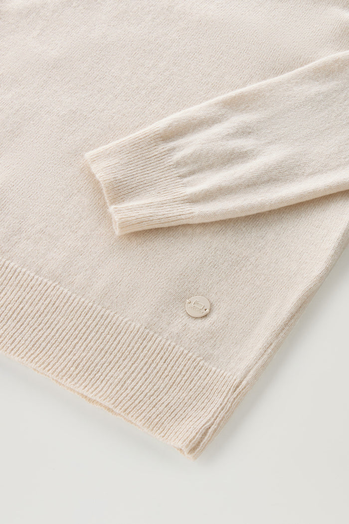 Turtleneck Sweater in Wool Blend Milky Cream