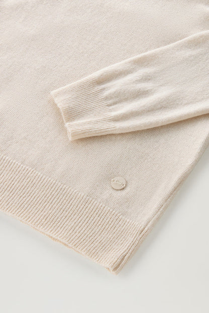 Turtleneck Sweater in Wool Blend Milky Cream