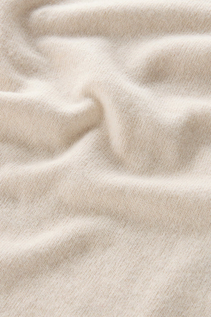 Turtleneck Sweater in Wool Blend Milky Cream
