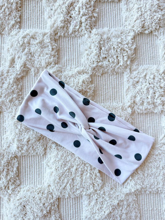 Twistband - Black Polka Dots