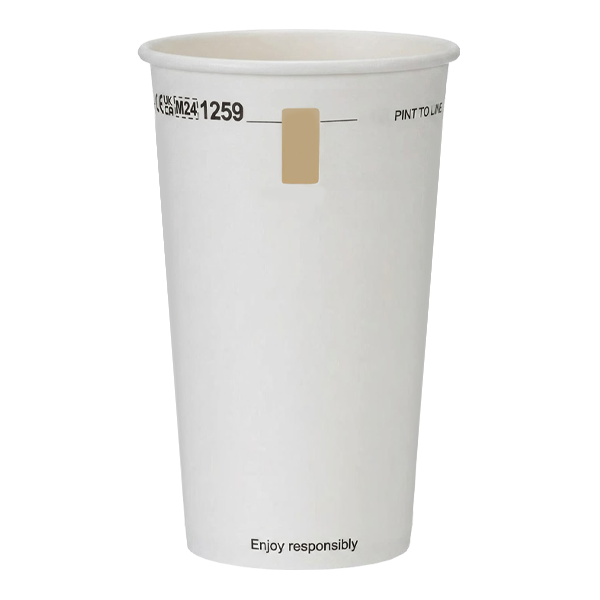 UKCA & CE Marked Aqueous Lined Paper Pint Pots with Window