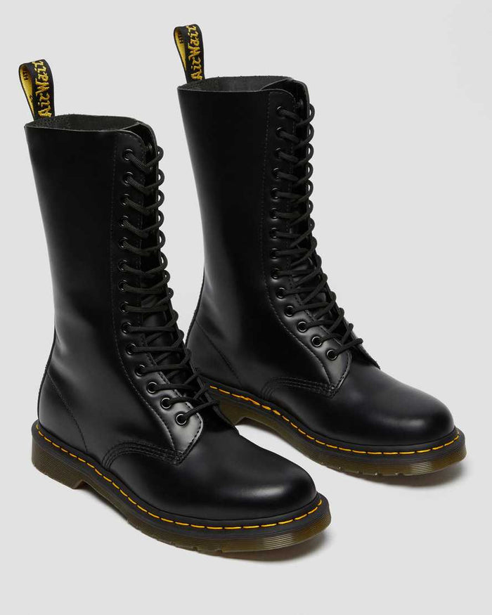 Unisex 1914 Smooth Leather Tall Boots Black